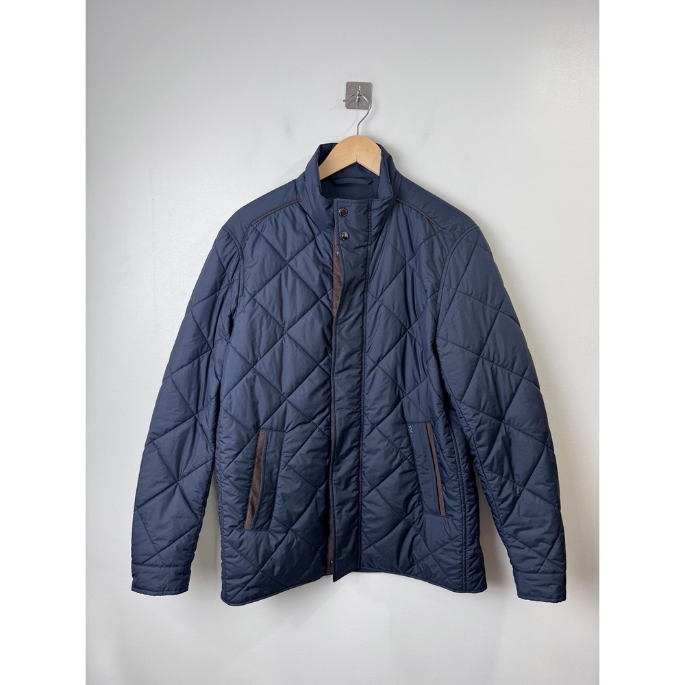 Paul & Shark Men Save the Sea Navy Blue Quilted Jacket Diamond Stitch Medium